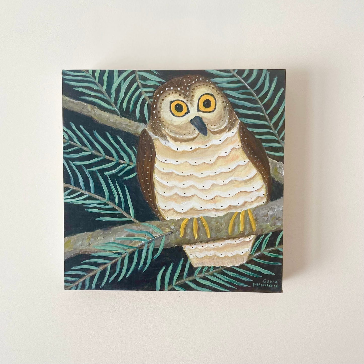 “Wondering When I’ll See You” -Northern Saw-Whet Owl - Original Painting