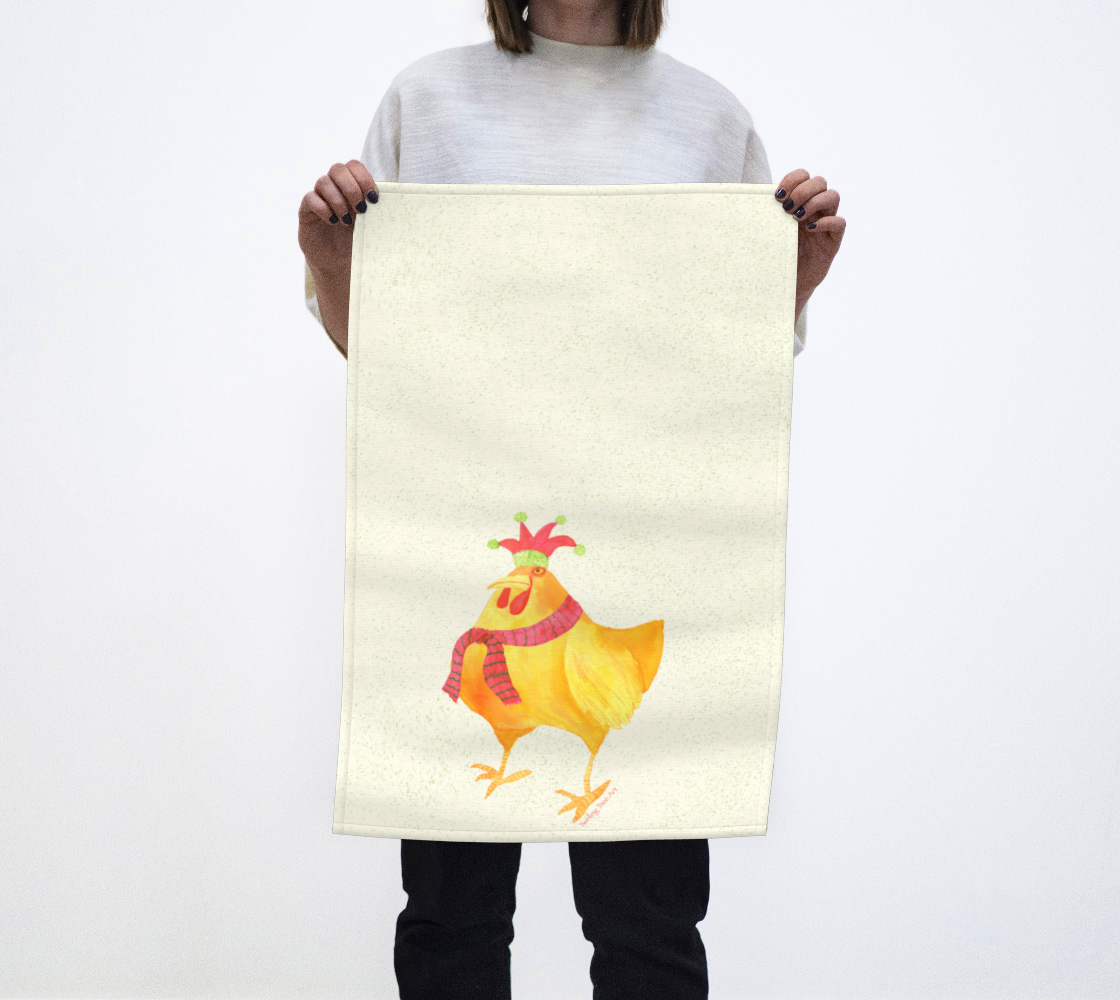 Christmas Bertha Chicken Tea Towel