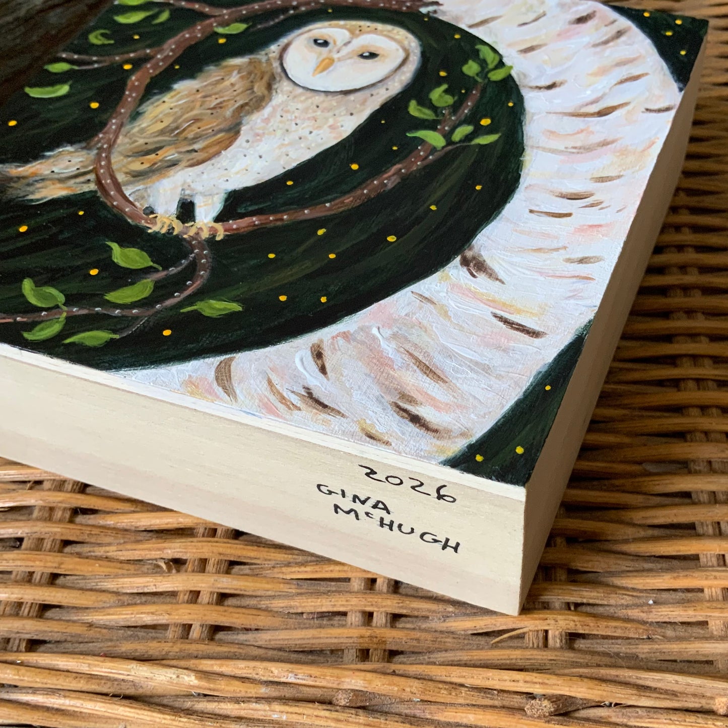 Free in the Wind - Barn Owl - Mini Original Painting