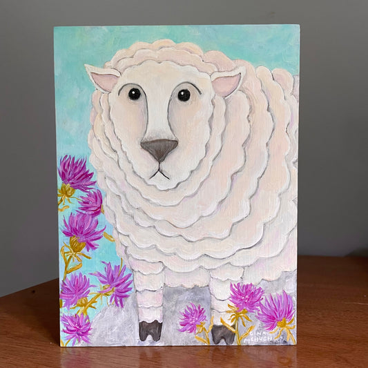 Sheep & Thistle - Original Painting