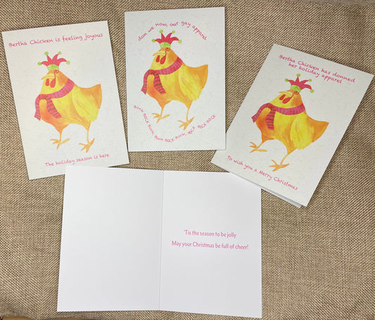 Bertha Chicken Christmas Card