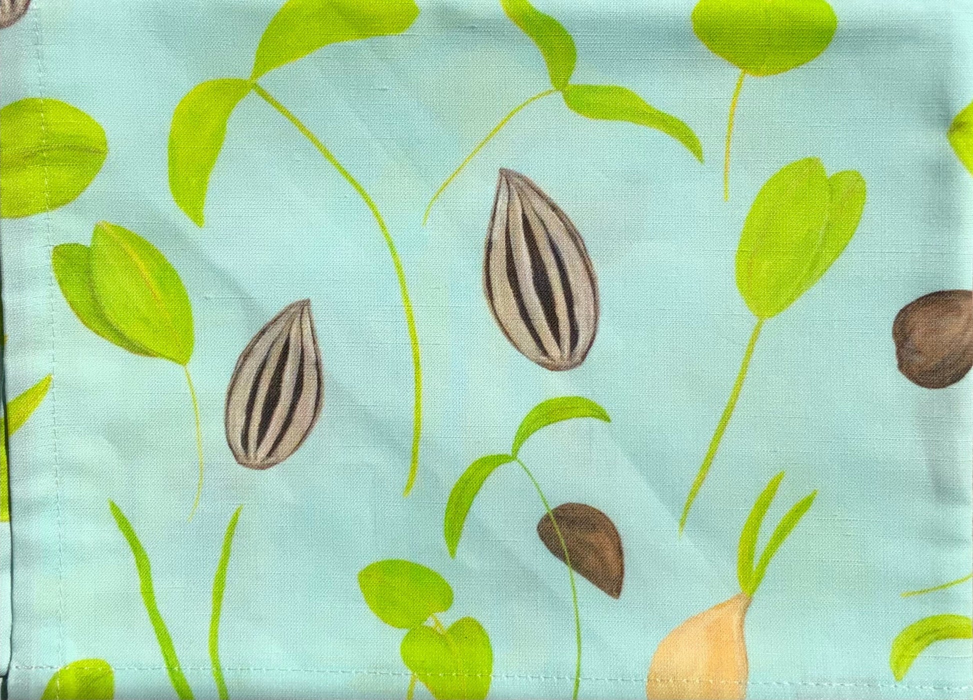 Seedlings tea towel in sky blue