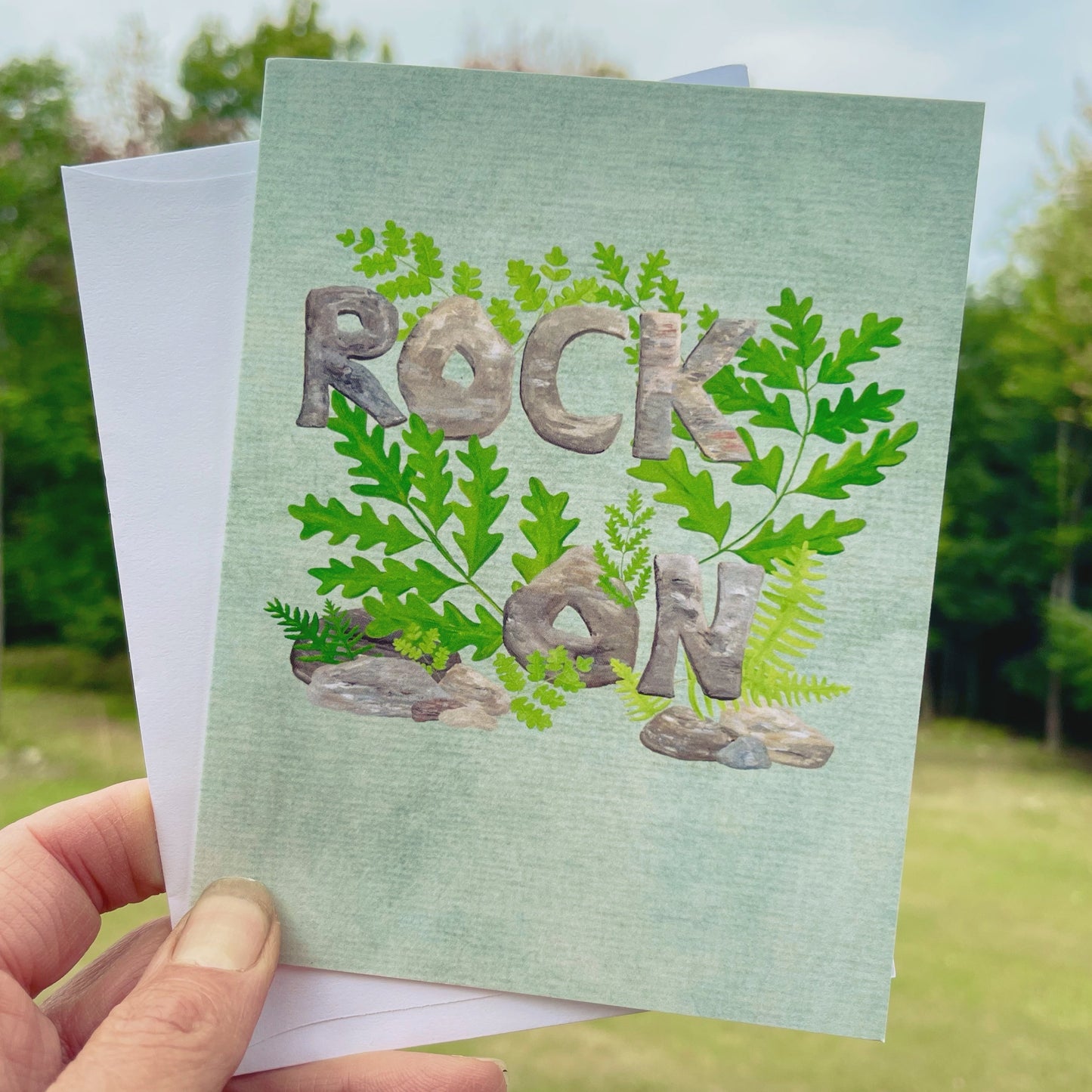 Rock On Greeting Card – Twirling Tree Art - Gina McHugh
