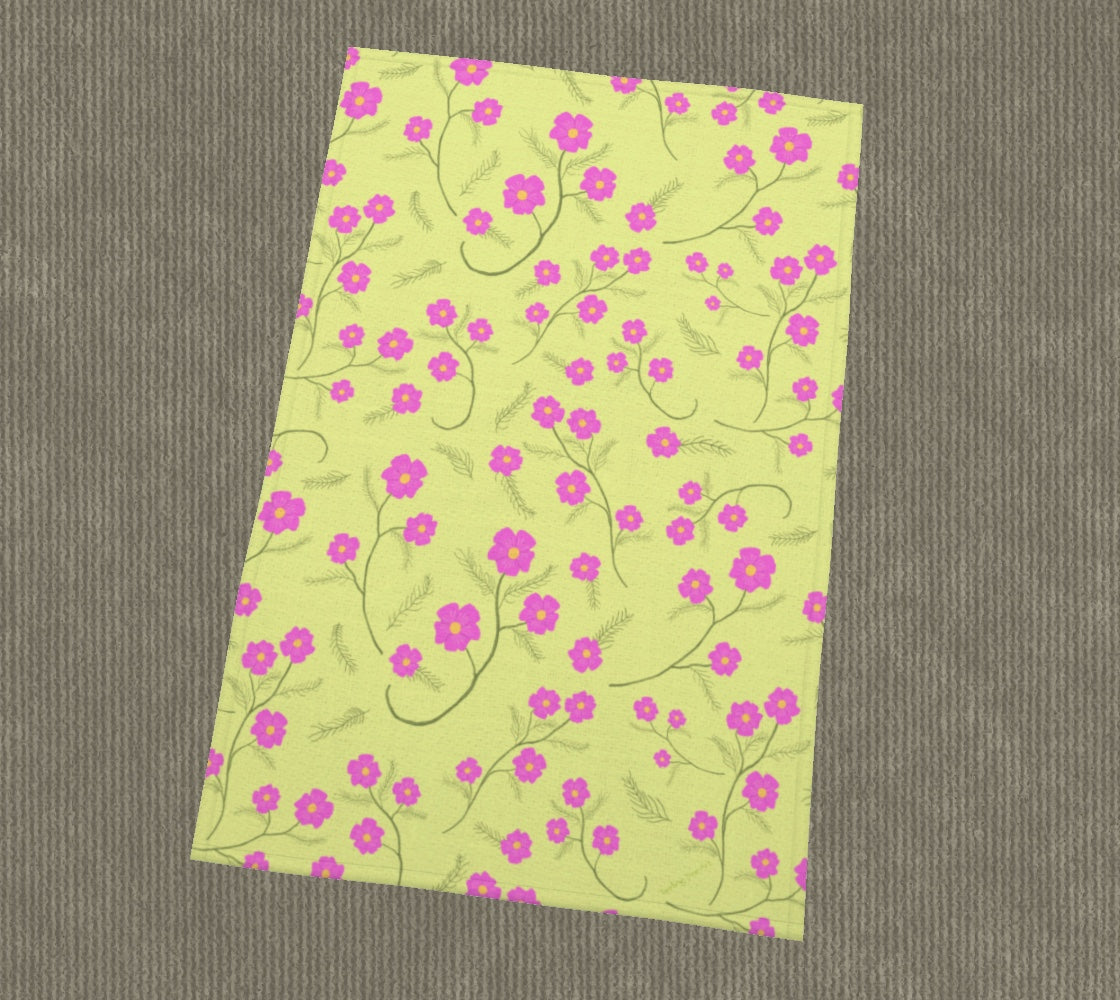 Cosmos Flowers Tea Towel