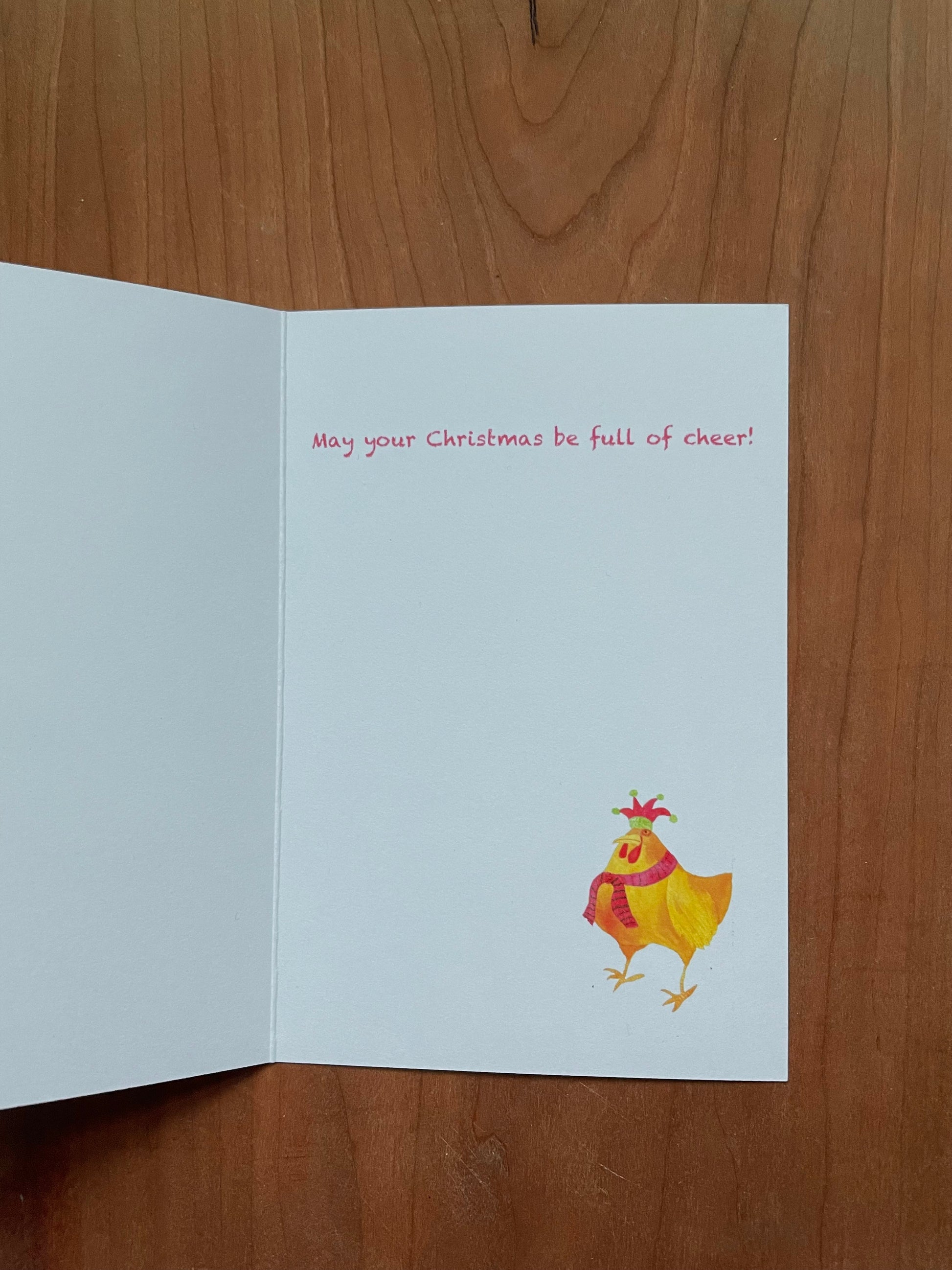 Chicken Christmas card -may your Christmas be full of cheer