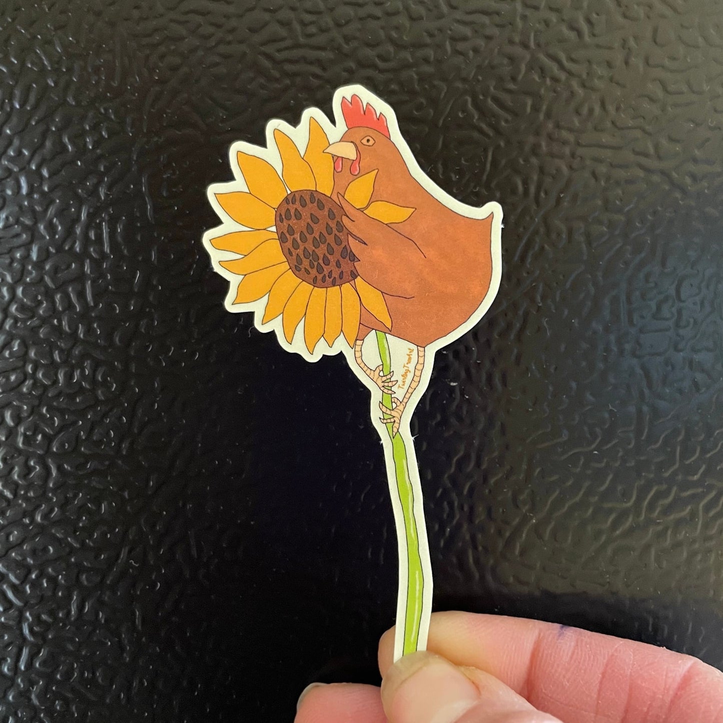 Sunflower Chicken Decorative Vinyl Sticker