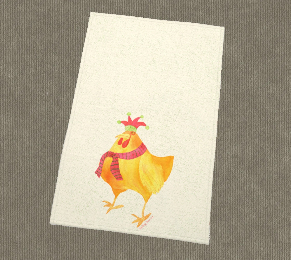 Christmas Bertha Chicken Tea Towel