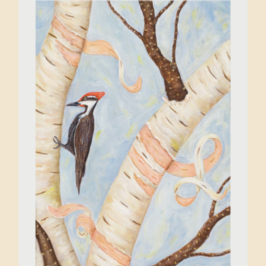 Forest Melody - Woodpecker on Birches