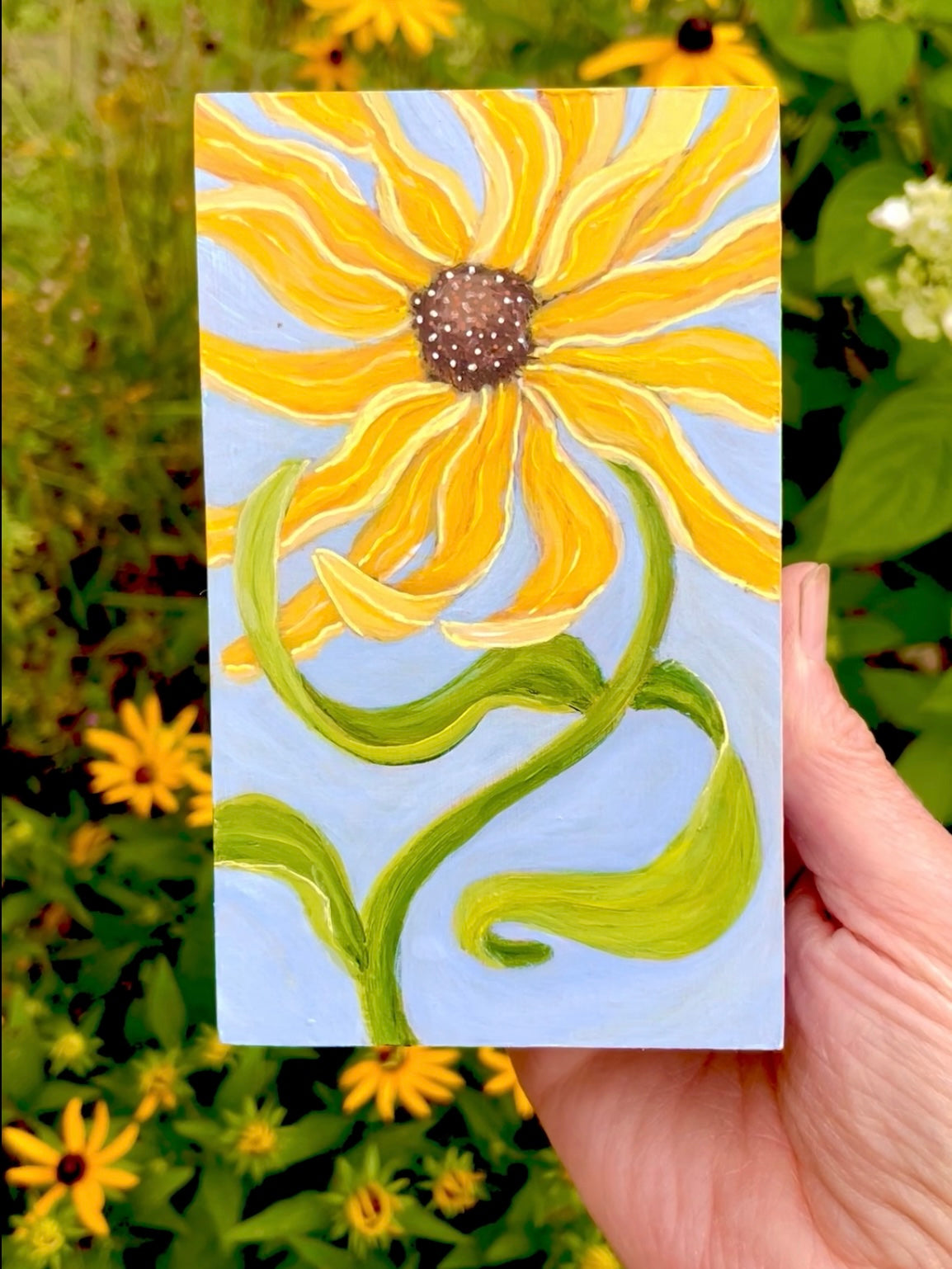A Moment in the Garden - Black-Eyed Susan Mini Original Painting