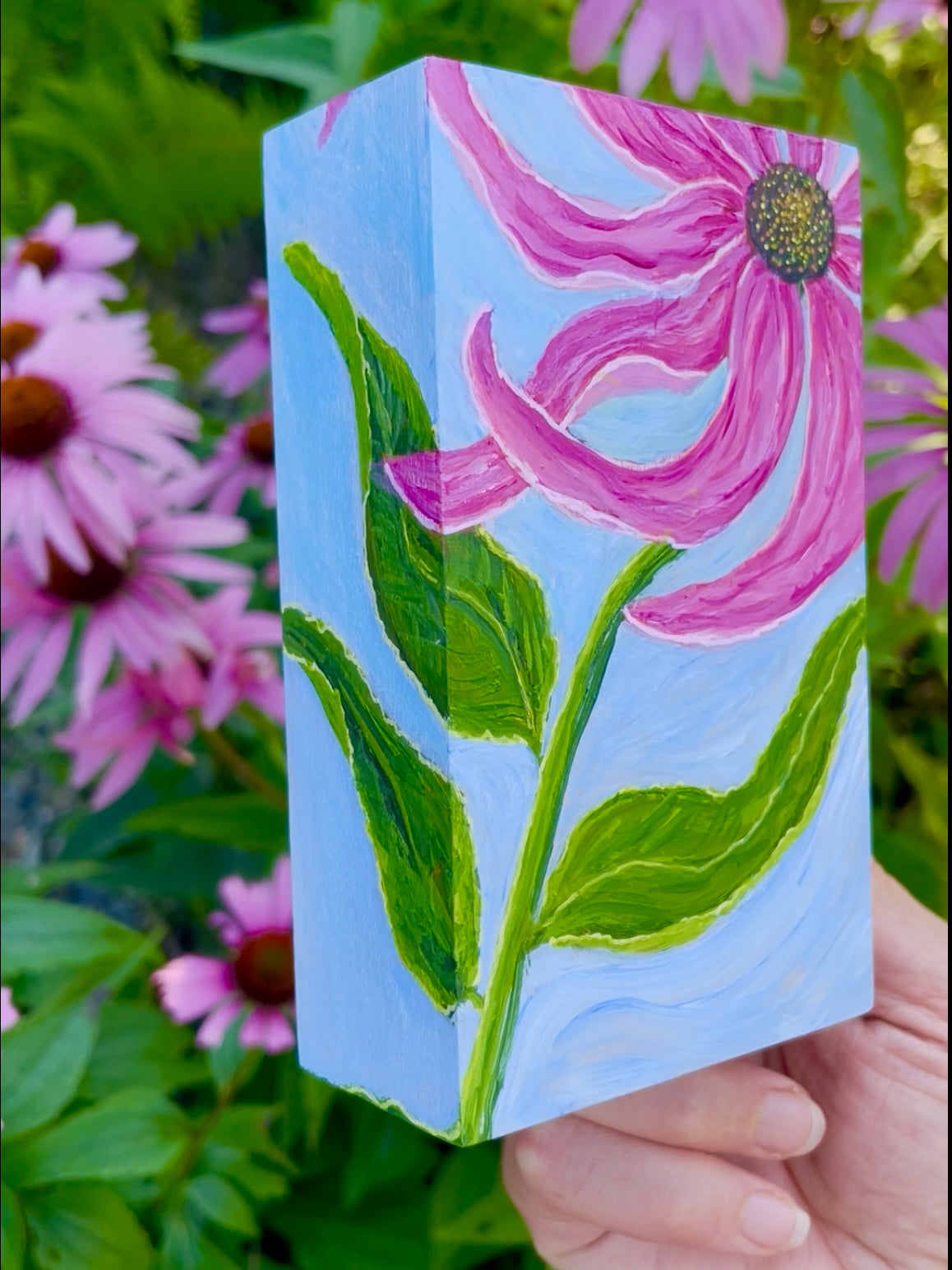 Summer Garden Moments - Coneflower Mini Original Painting