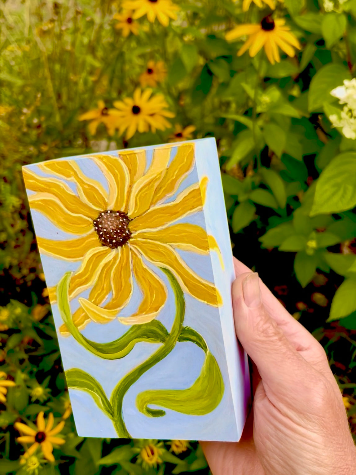 A Moment in the Garden - Black-Eyed Susan Mini Original Painting