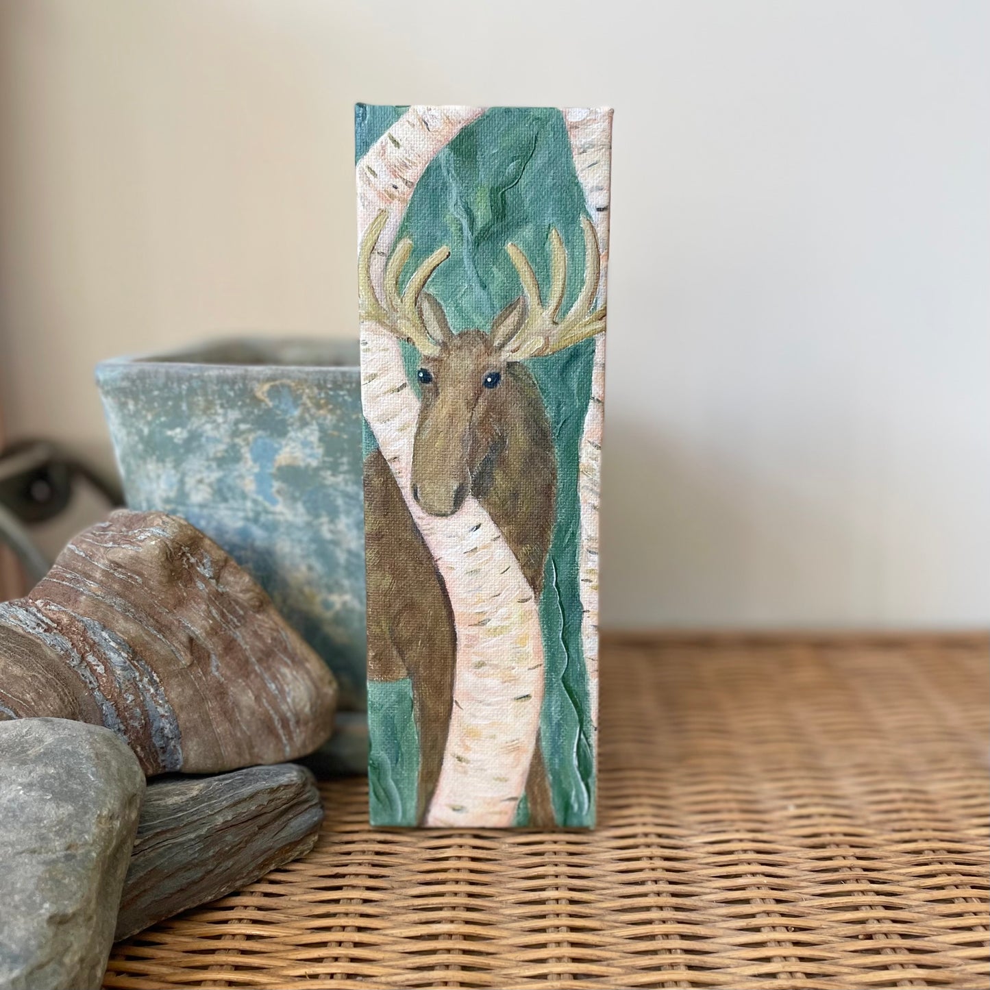 Moose in the Midst - Mini Original Painting