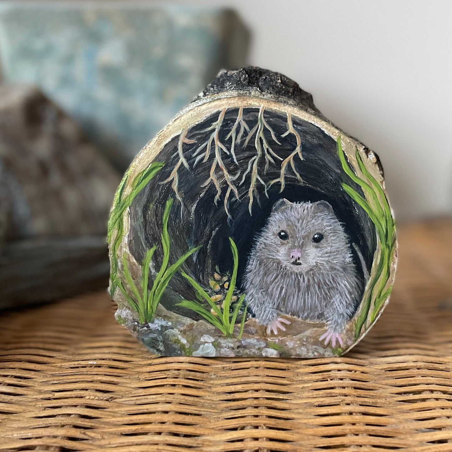 Garden Vole - Mini Original Painting