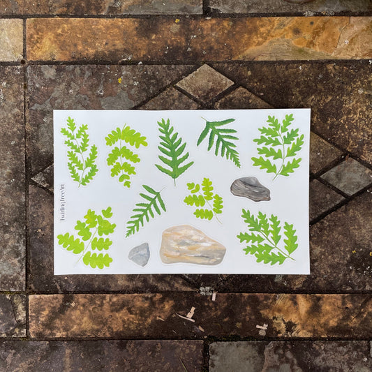 Ferns Decorative Vinyl Sticker Sheet