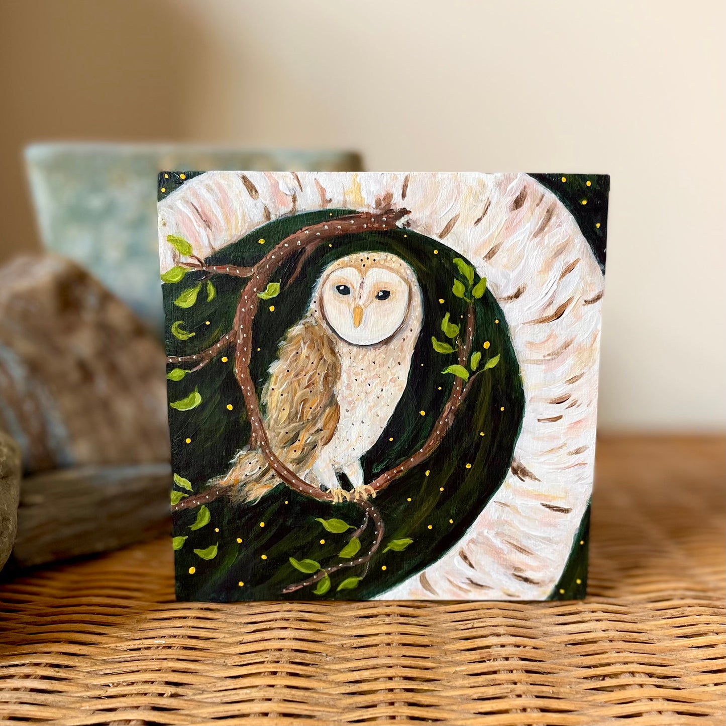 Free in the Wind - Barn Owl - Mini Original Painting