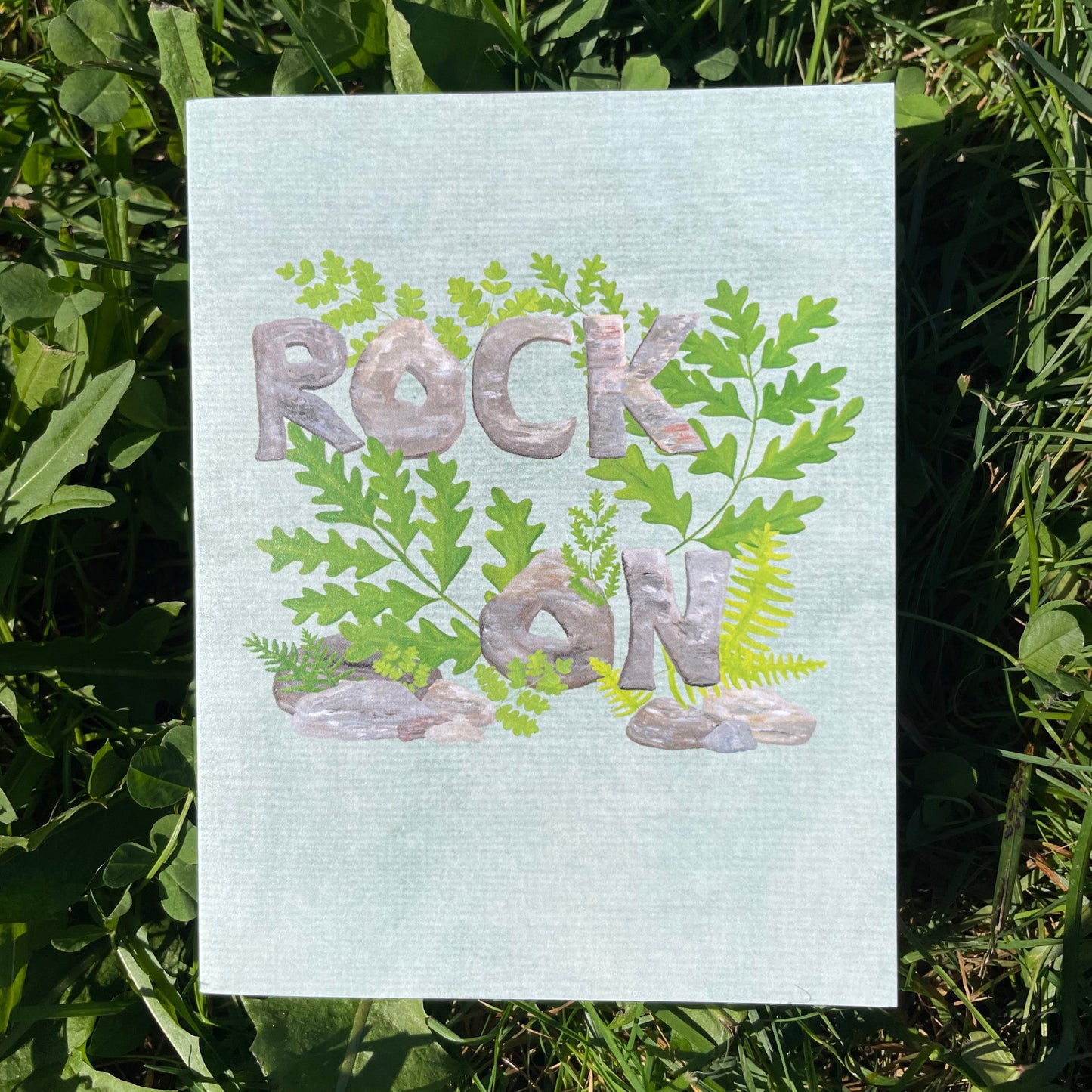 Rock On greeting card, blank inside 