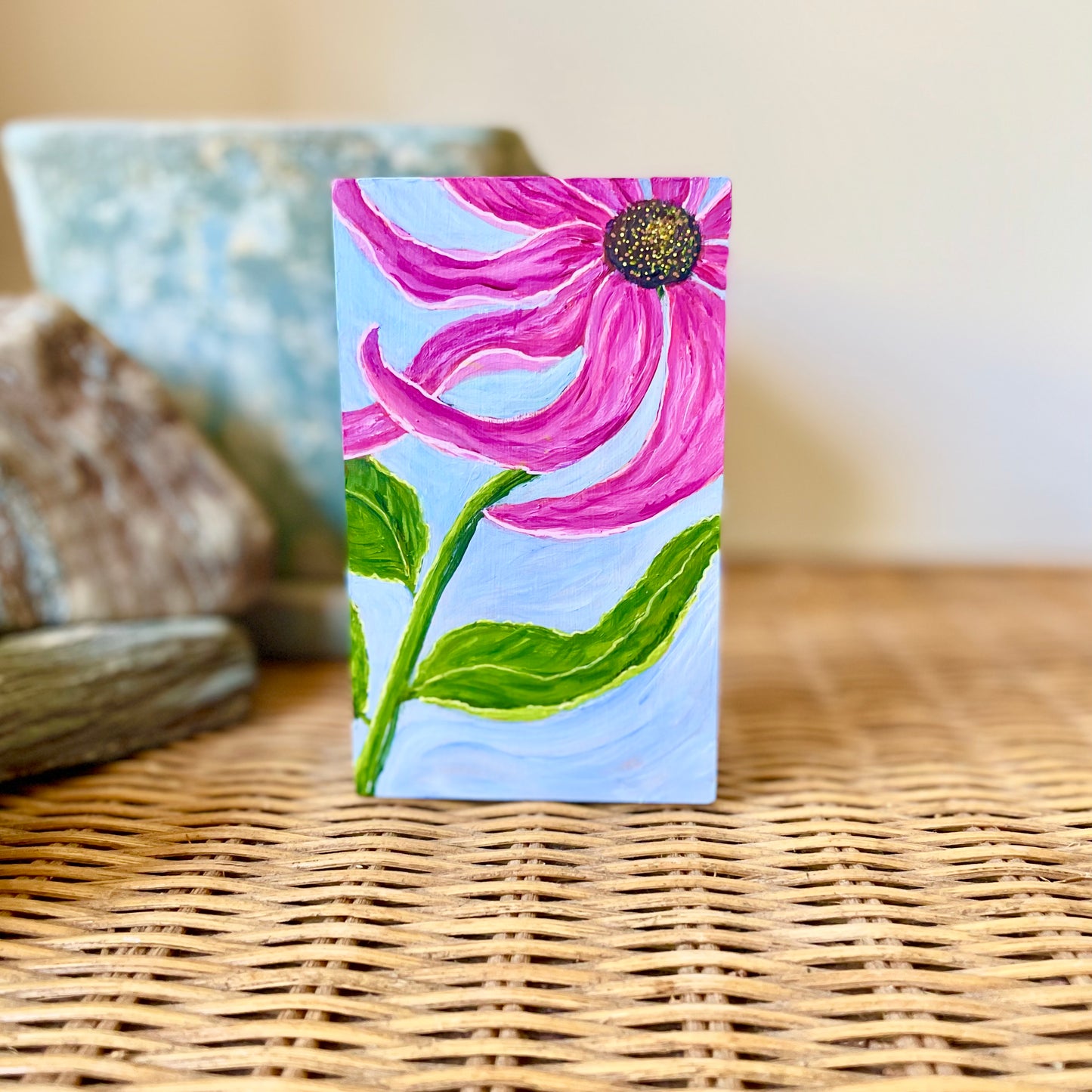 Summer Garden Moments - Coneflower Mini Original Painting