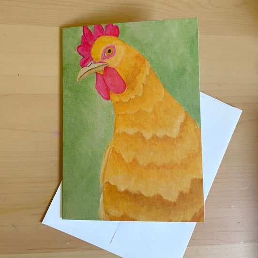 “Bertha” Buff Orpington Chicken Greeting Card