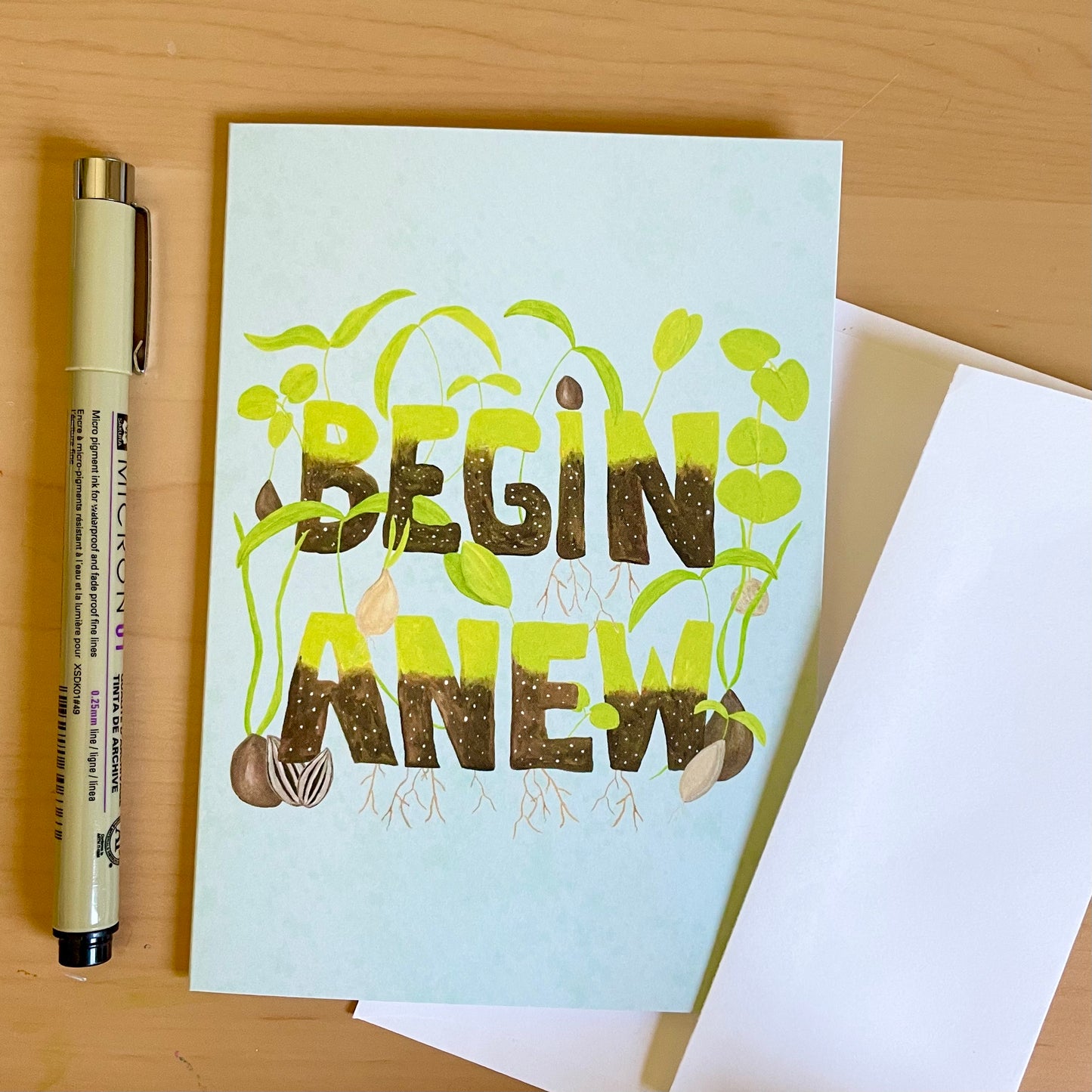 “Begin Anew” Uplifting and Inspirational Everyday Greeting Card